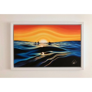 Sunset Glass Framed Metal Print by Grant Pecoff