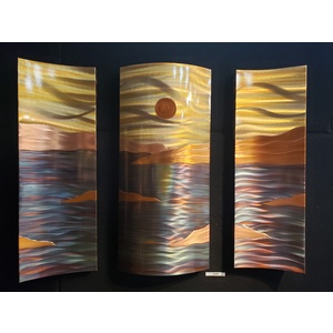 Ocean Horizon II - 26 x 36 triptych by Daniel and Frances Hedblom
