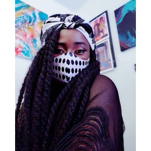 Alewa mask and Head wrap set. Reversible by Jennifer Akese Burney