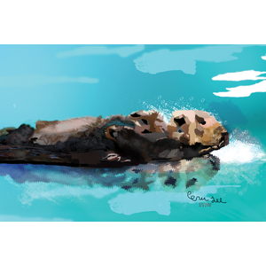 Sea Otter  24x36 Canvas  by Eric Lee