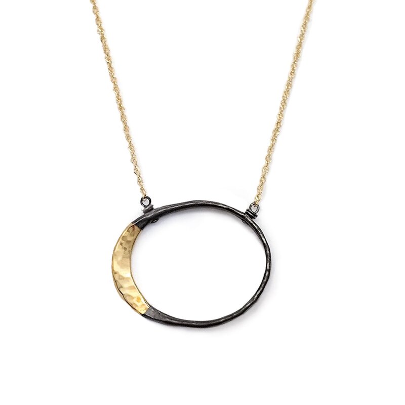 Small Eclipse Hoop Necklace N1733KOXK by Dana Reed