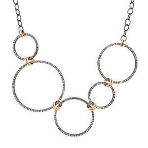 Large Lined Hoops Necklace (N1857) by Dana Reed