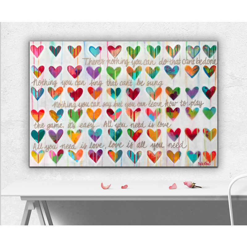 "All you need is love" canvas giclee print 18x24 by Carla Bank