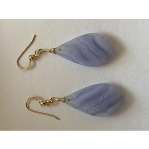 Blue Lace Agate Earrings by Candace Marsella