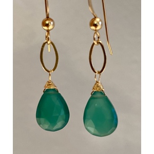 Green Onyx Earrings by Candace Marsella