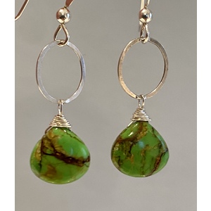 Green Turquoise Earrings by Candace Marsella