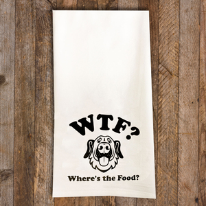 Kitchen Towel - Where's the Food? by Cyndi Jensen
