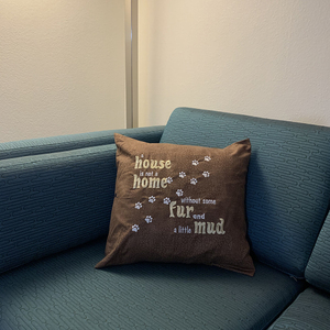 Embroidered Pillow - House is Not a Home by Cyndi Jensen