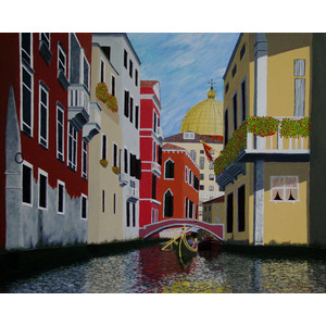 Gondolas in Venice 20 x 16 by Jim Young