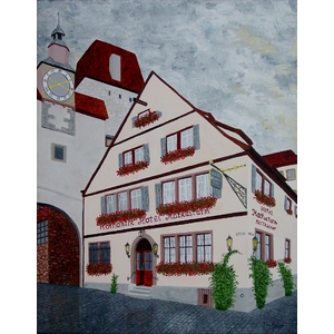 Rothenburg, Hotel Markusturm 16 x 20 by Jim Young
