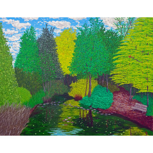 A Stream in the Woods 15 5/8 x 12 by Jim Young