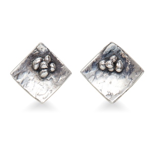 Small Bubble Square Post Earrings by Loret Gomez