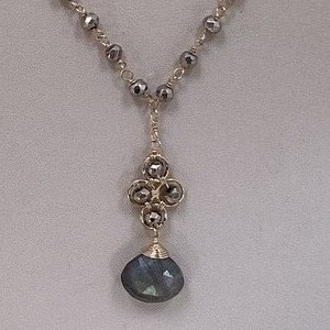 4 Jumpring Pyrite Necklace  by Barbara  Weinreb