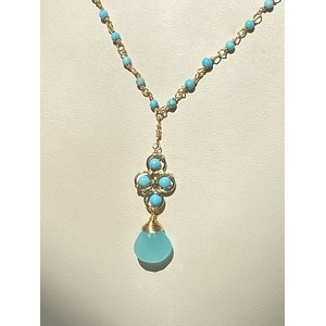 4 Jumpring Peruvian Opal Chalcedony Necklace  by Barbara  Weinreb