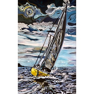 Sail At Dusk (Navigating Home) -Limited Edition Reproduction on Canvas by Toril Fisher