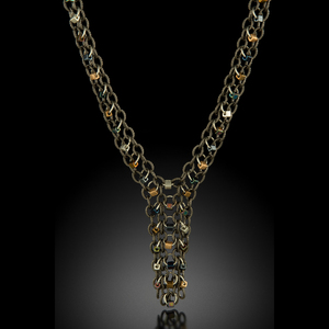 Small mixed metals arrow necklace