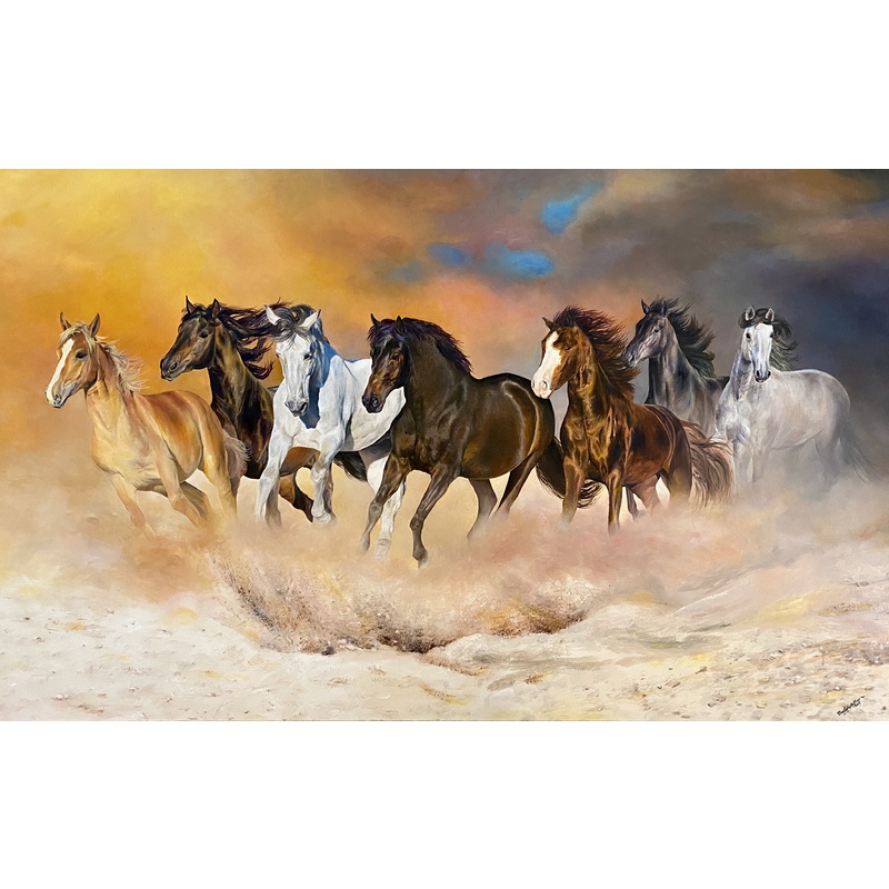 Wild 7 - 44x26 Stretched canvas by Thelma Fanstone Haffner
