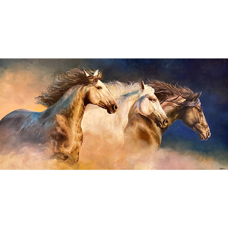 Wild Freedom 40x16 Stretched canvas by Thelma Fanstone Haffner