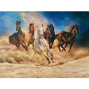Wild 5 - 34x24 Stretched canvas by Thelma Fanstone Haffner