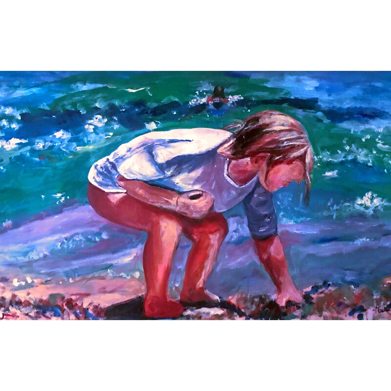 Beach Girl  8 x 8 by Marlene Kurland