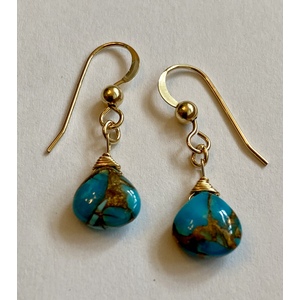Mini Turquoise Earrings  by Candace Marsella