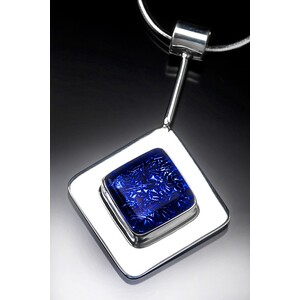 Satori Cobalt Drop Necklace  In Sterling Silver Setting by Stephanie Tantillo