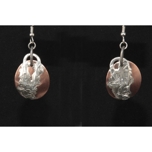Silver / Copper mix earrings by Barbara Murnan