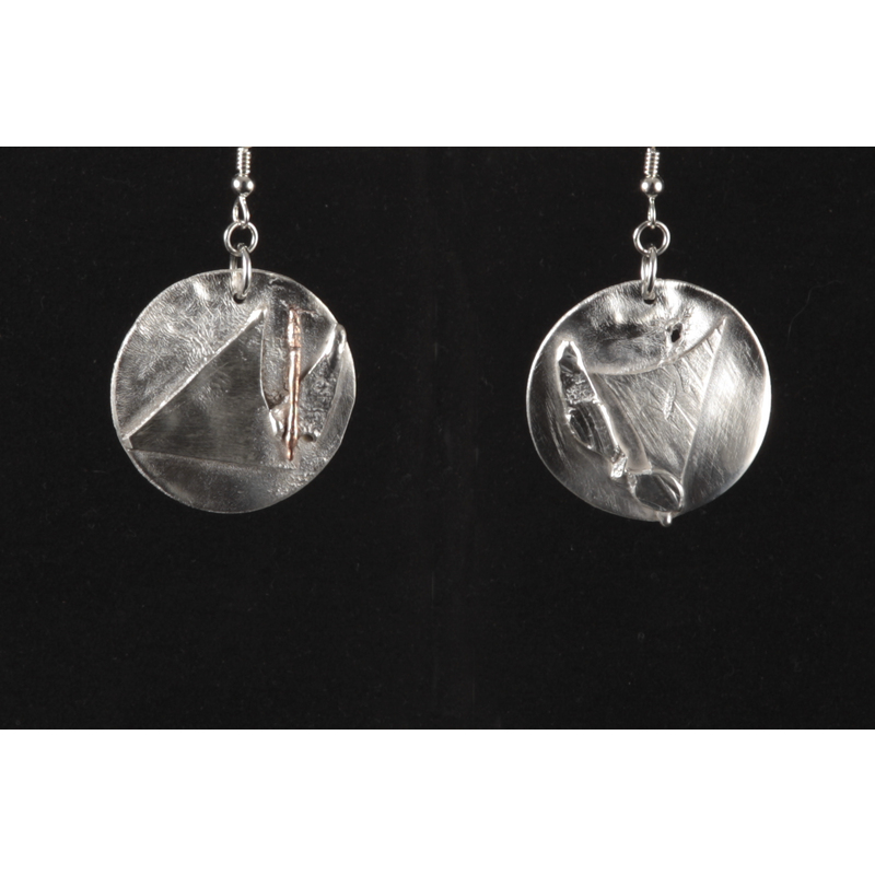 silver / Copper mix earrings by Barbara Murnan