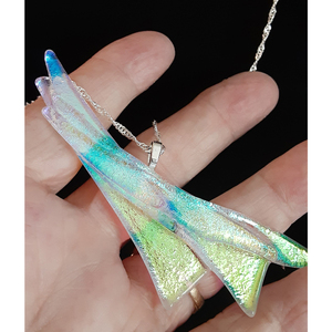 Marie's Fairy Wing Fused Glass Necklace by Kat Huddleston