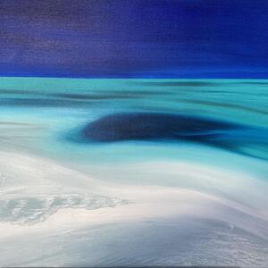 Blue hole by a sand bar by Delphine Pontvieux