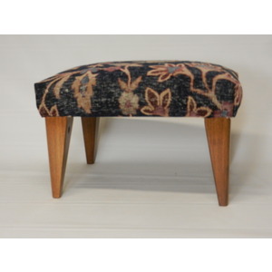 Rustic Floral Antique Textile Footstool by Fred Khodadad
