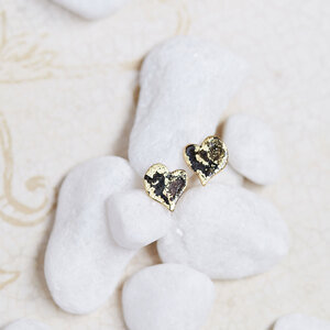 14k Gold Plated Micro Heart Stud Earrings by Marilyn and Haley Ballard