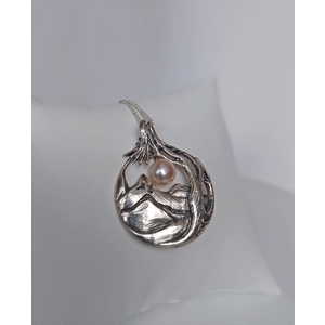 MOUNTAIN BEAUTY Fine Art Handmade Sterling Silver Pendant, Mountain Necklace  by Natalia Chebotar