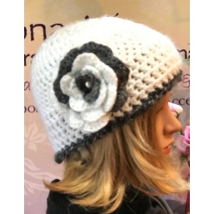 Women’s two tone flower hat by Sherri Gold