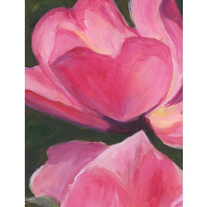 Sold Pink Flowers. 12" x 16" by Linda Sacketti