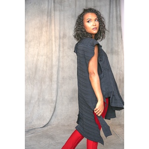 Black French Cotton Jacquard Tunic by Laura Tanzer