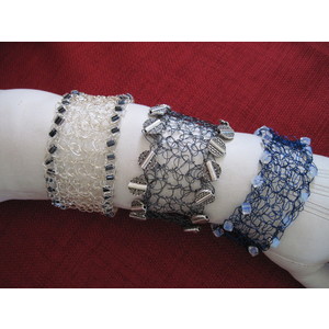 crocheted bracelets by Celia Strickler
