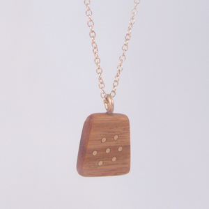 Canarywood and Gold-Filled Inlay Flower Dot Necklace by Elizabeth Kline