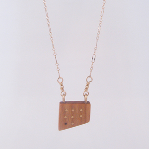 Canarywood and Gold-Filled Inlay Dot Grid Necklace by Elizabeth Kline