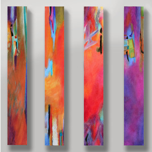 Layout for Flame 5" x 60" and 7" x 48" paintings, any color choices by Liz Cummings
