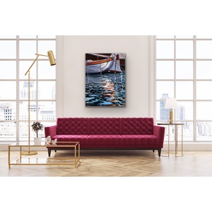 Portofino Boat Reflections Limited-Edition on Canvas by Grant Pecoff