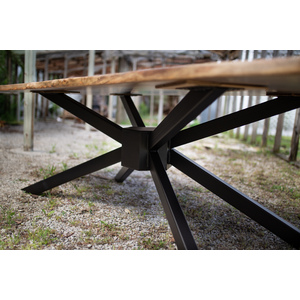 Walnut and Black Epoxy Single Slab Dining / Conference Table by Adrian Vogel