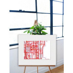 Chicago Loop - Original Drawing (in red) by Jennifer Carland
