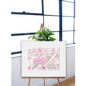 Chicago Pilsen - Original Drawing (in pink) by Jennifer Carland