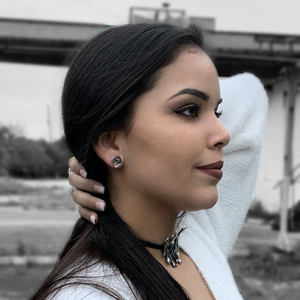 Small Bubble Square Post Earrings by Loret Gomez